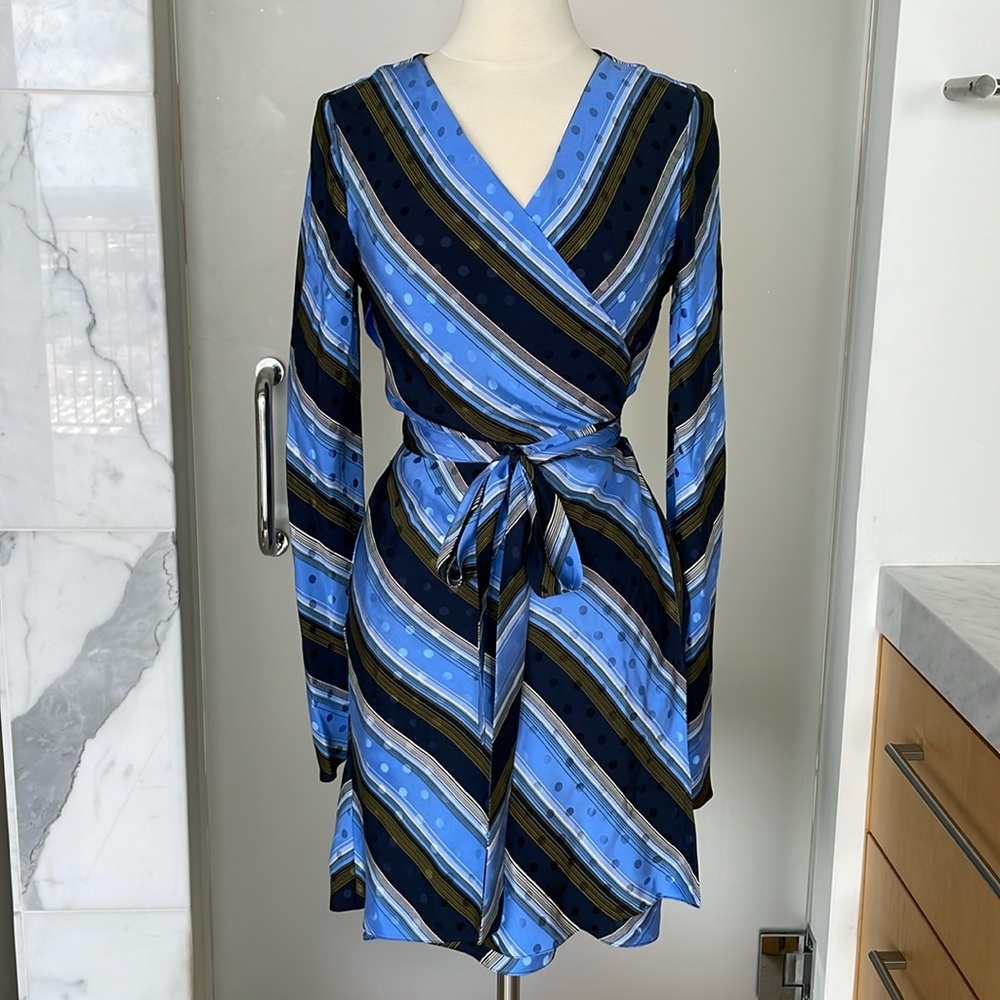 Diane Von Furstenburg blue wrap dress.  Size 12